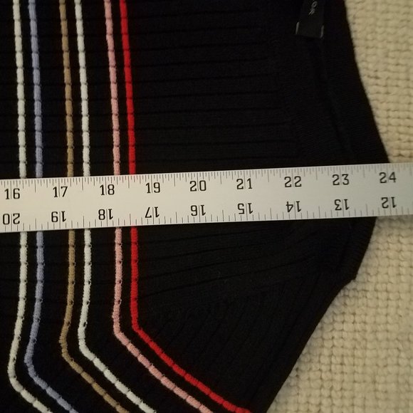 Ann Taylor Black Striped Ribbed Sweater - Large L - NWOT - Picture 7 of 10